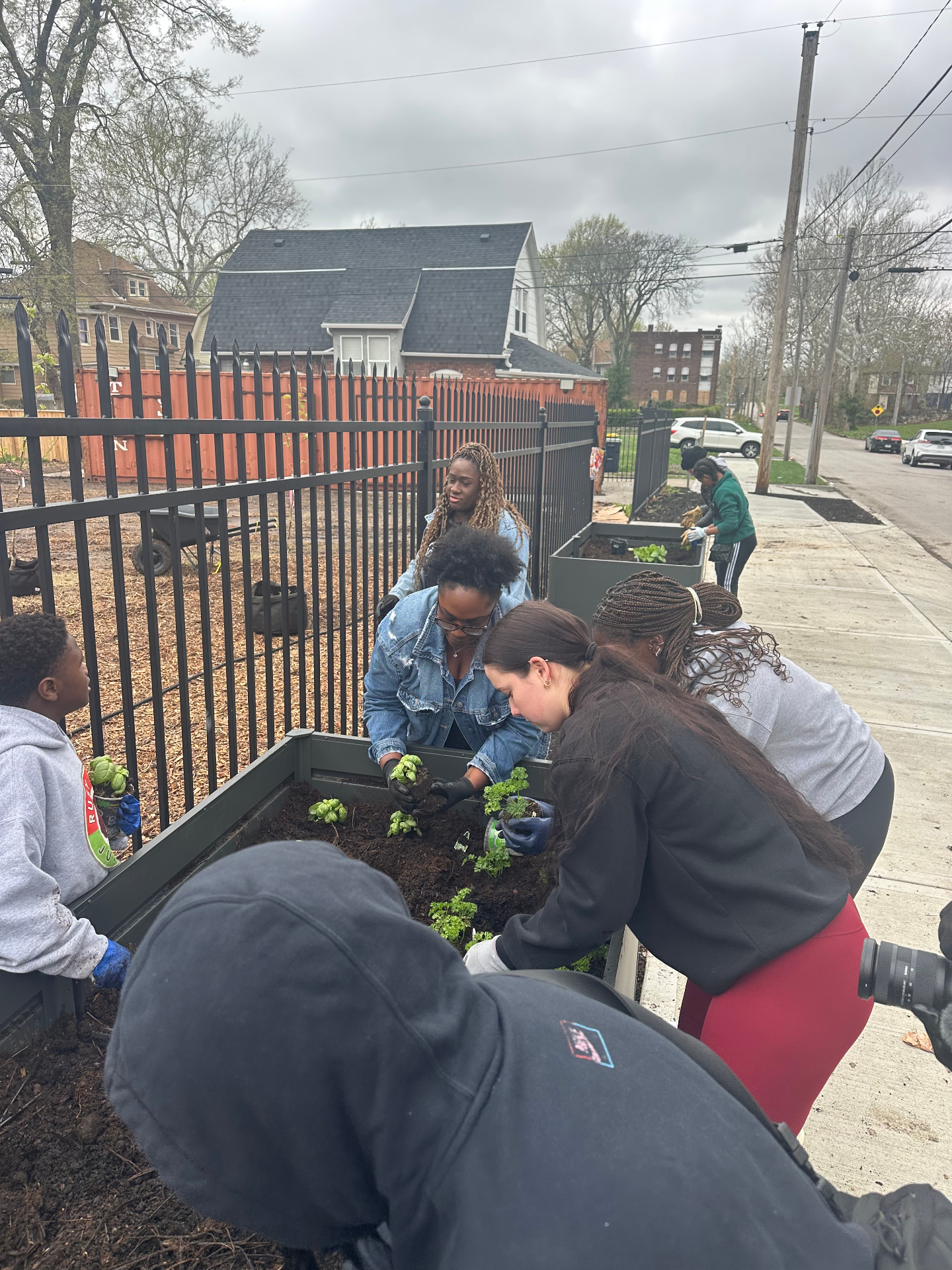 Community garden service project in Kansas City